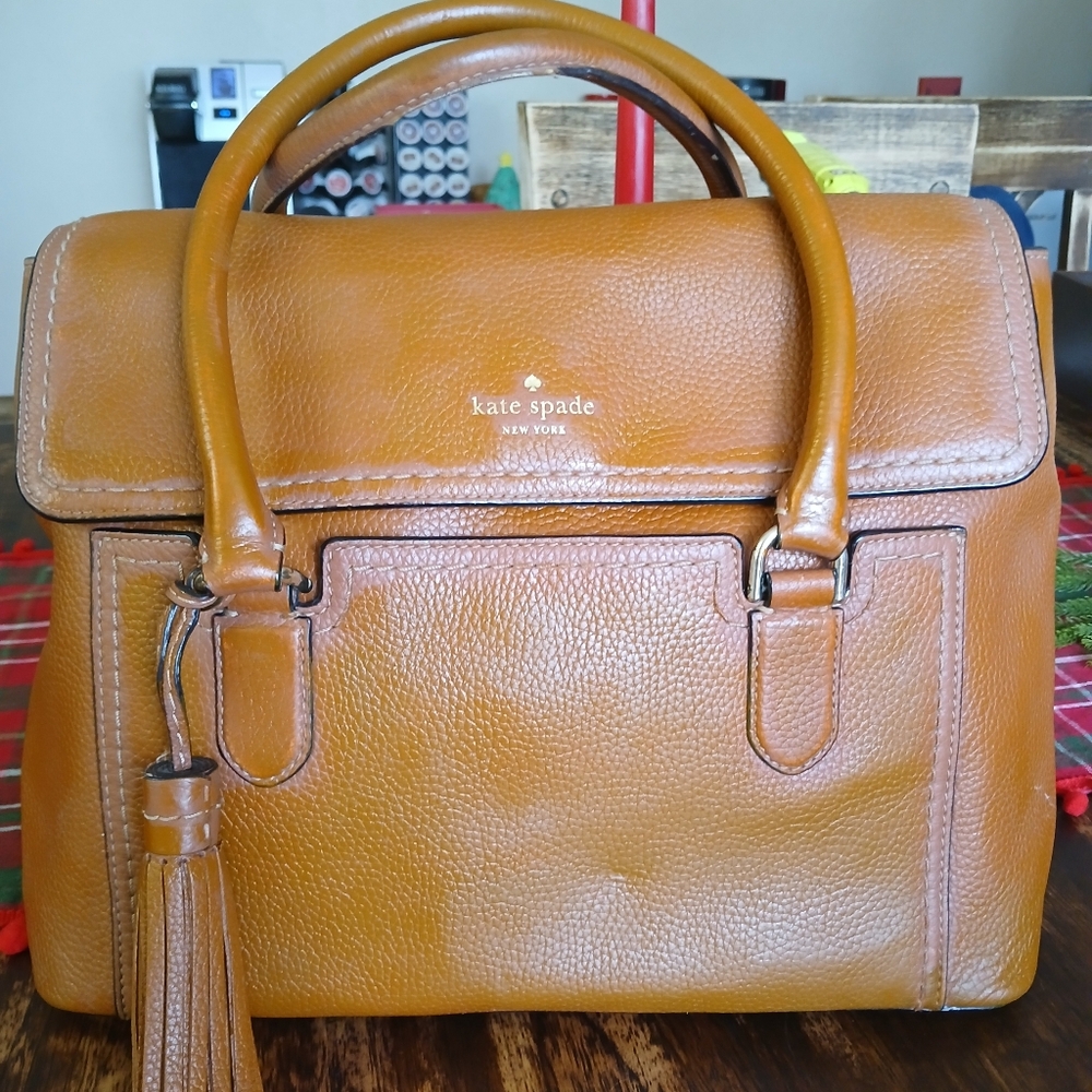kate spade Tan Leather Top-Handle Satchel